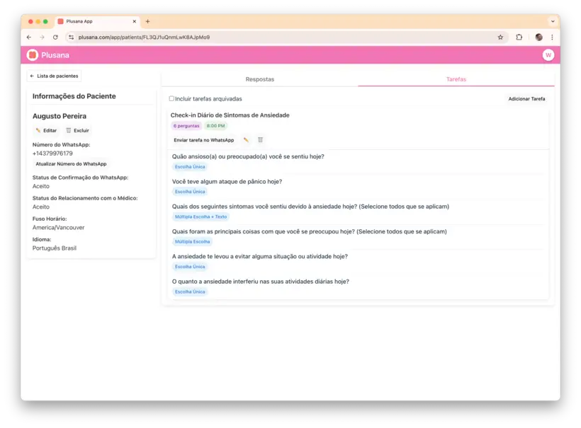 Task creation interface