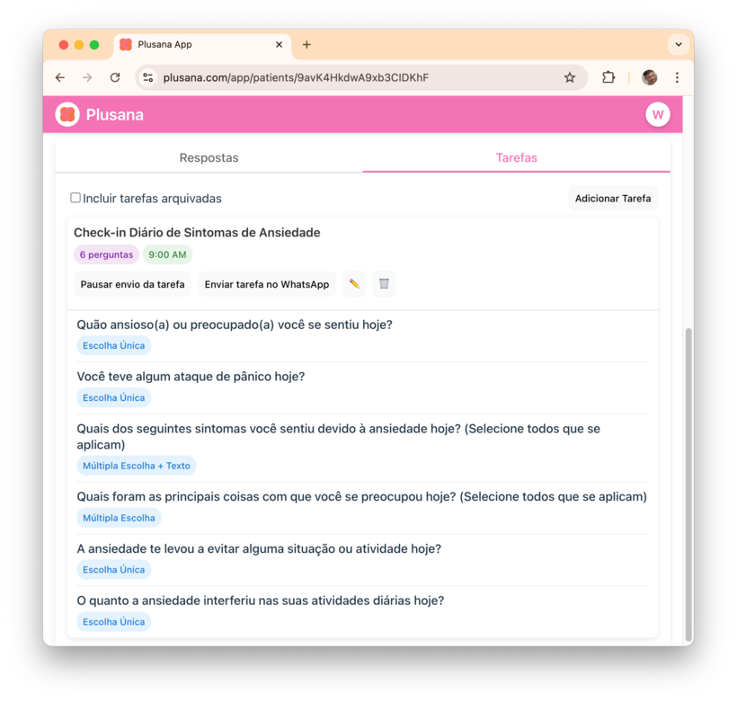 Task creation interface